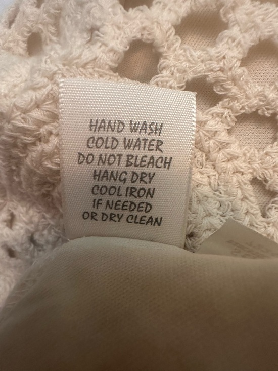 Adiva Crochet Tank Top Medium Cream Boho Crochet Sleeveless Summer - Picture 5 of 7